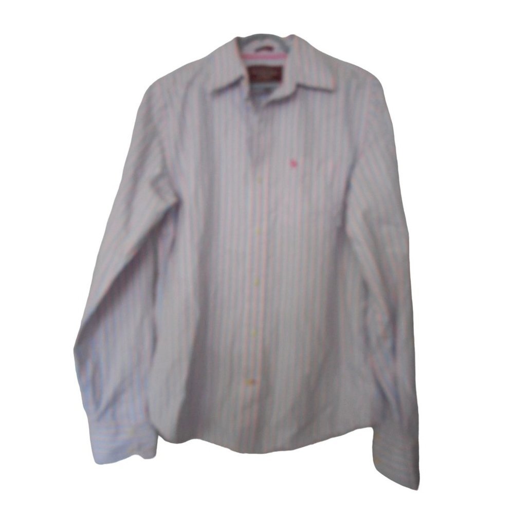 Abercrombie & Fitch 100% cotton Sz L Striped long sleeve Dress muscle Shirt